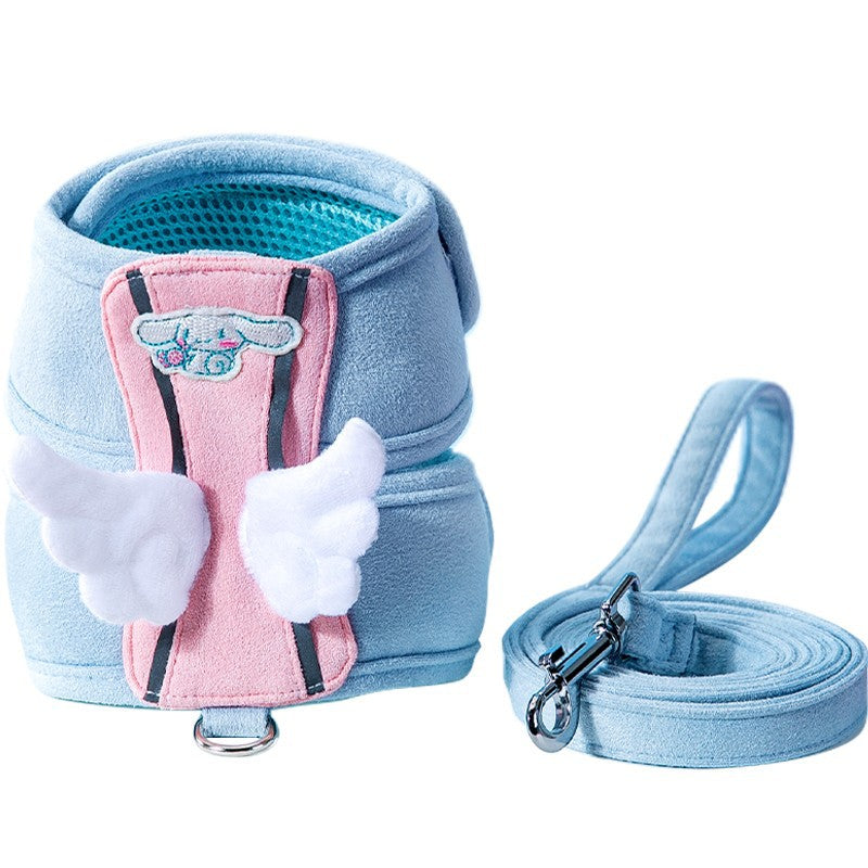 Pet harness and leash set for safe cat walking