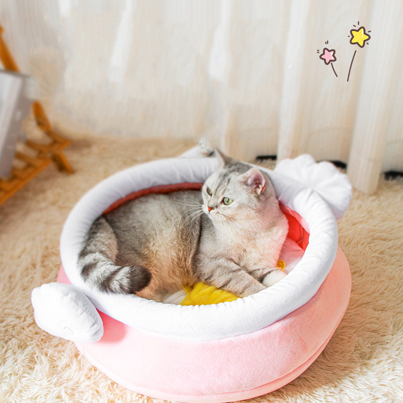 Bee Jar Pet Bed for Cats & Small Dogs | Cozy Plush Pet Bedding