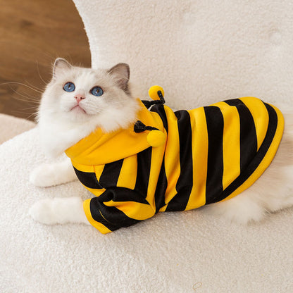 Cat Bee Antennae Costume Hoodie for Small Pets