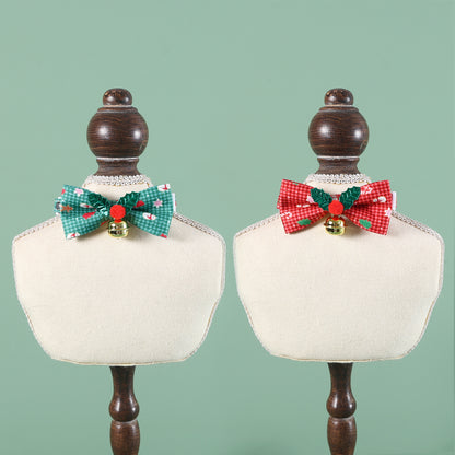 Christmas Plaid Bow Tie Pet Collar for Dogs and Cats