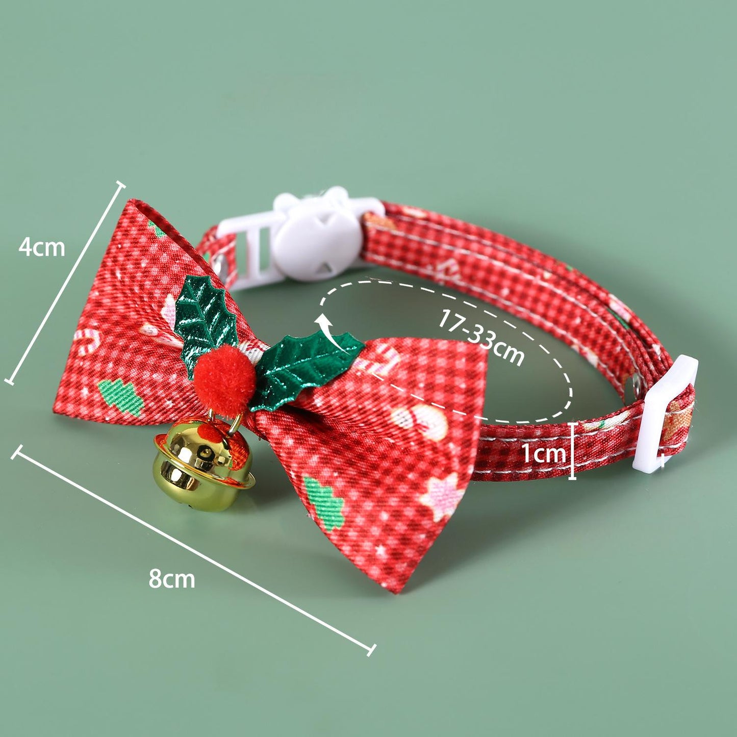 Christmas Plaid Bow Tie Pet Collar for Dogs and Cats