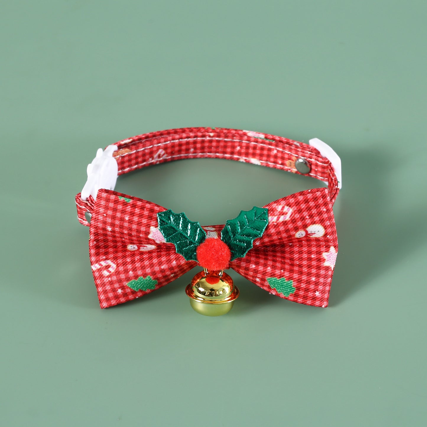 Christmas Plaid Bow Tie Pet Collar for Dogs and Cats