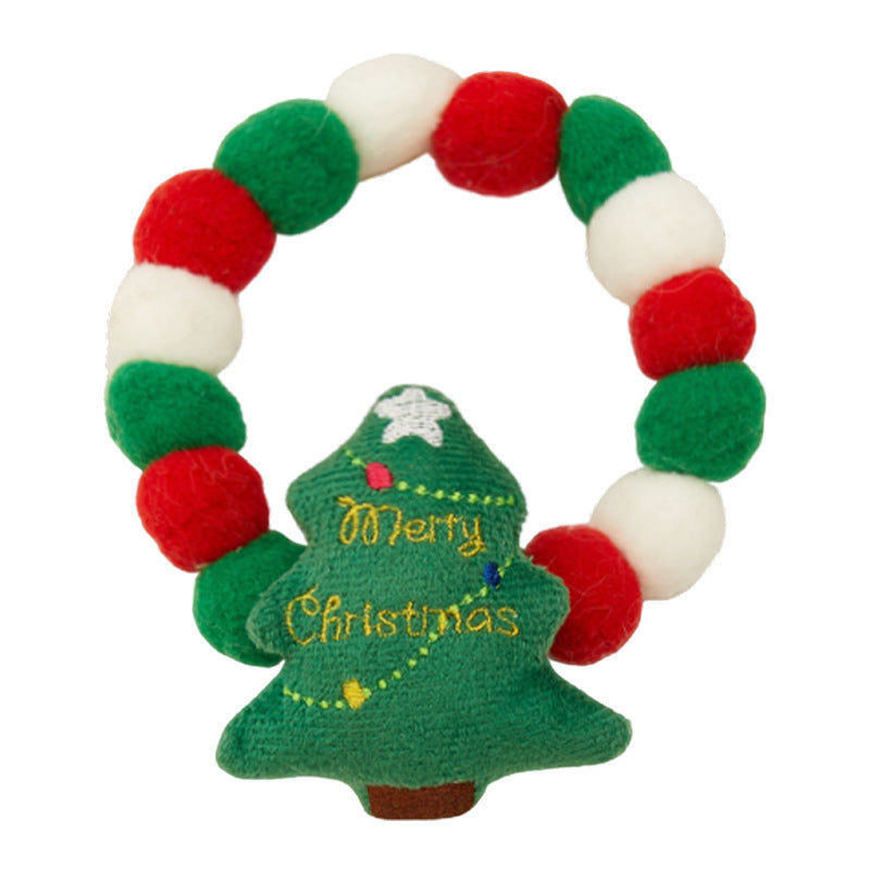 Festive Plush Christmas Collar for Small Dogs and Cats