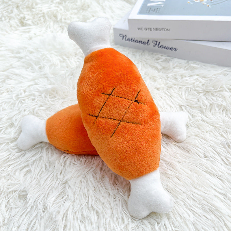 Durable cute radish puppy toy that resists biting and makes a sound for interactive play.