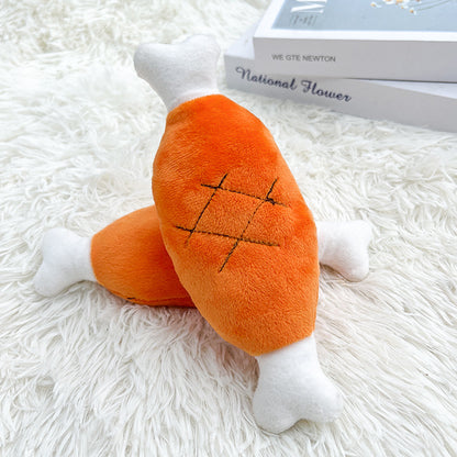 Durable cute radish puppy toy that resists biting and makes a sound for interactive play.
