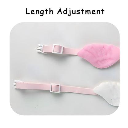 Plush angel wings pet collar for cats at Jerry & Simba Pet Shop.