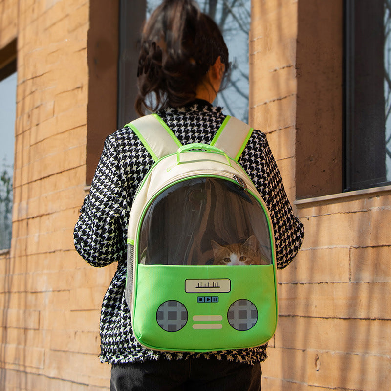 Retro Radio Style Pet Backpack for Cats and Small Dogs