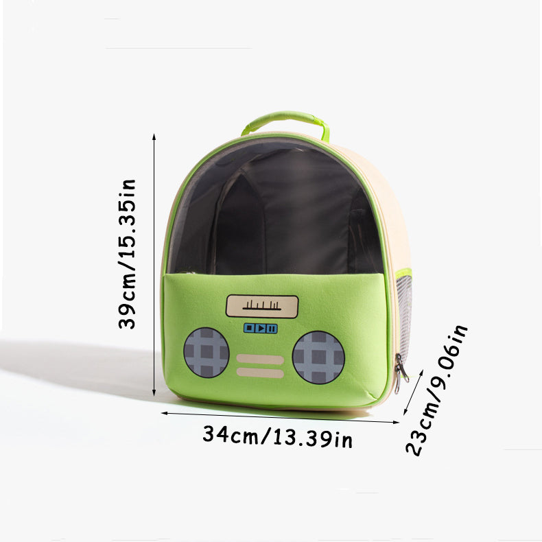 Retro Radio Style Pet Backpack for Cats and Small Dogs