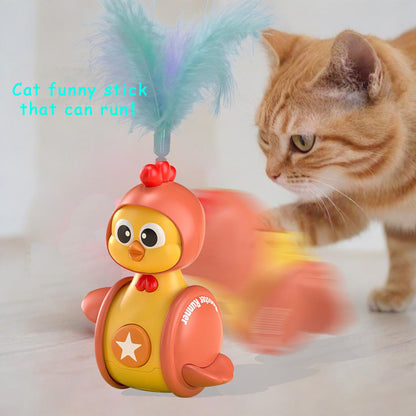 Running chick interactive cat toy for chasing and play