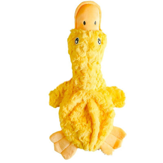 Sound-producing plush duck toy for dogs and cats