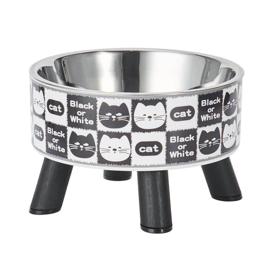 Elevated tall vintage cat bowl with anti-slip base