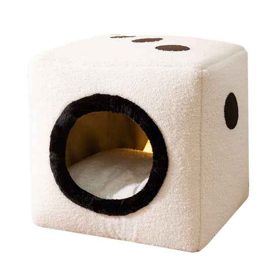 Transformable Dice-Shaped Memory Foam Pet Bed for Dogs and Cats