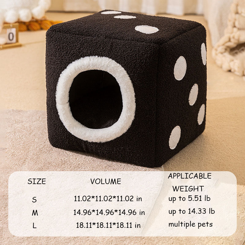 Transformable Dice-Shaped Memory Foam Pet Bed for Dogs and Cats