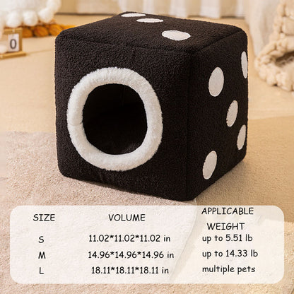 Transformable Dice-Shaped Memory Foam Pet Bed for Dogs and Cats